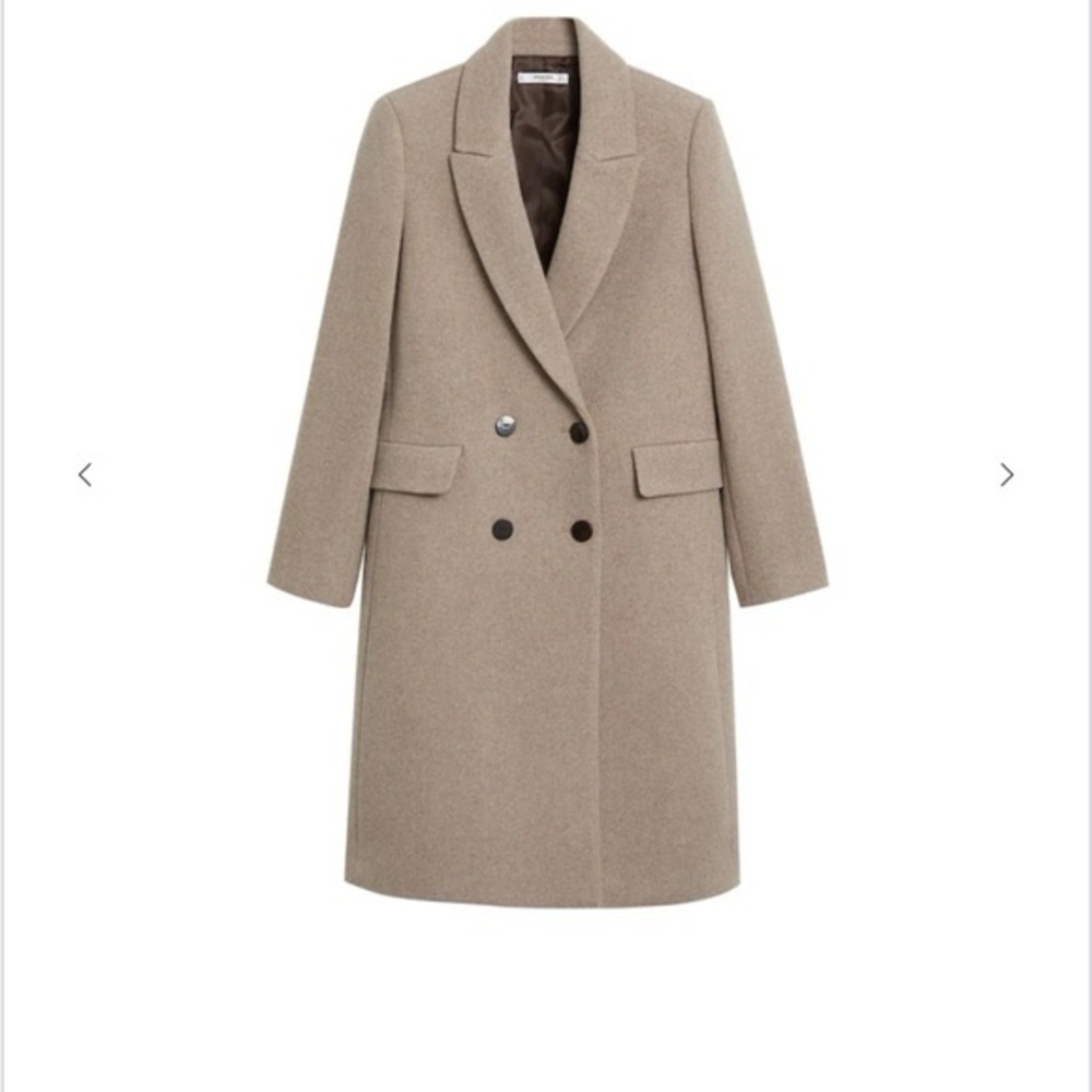 Mango Tan Double Breasted Coat